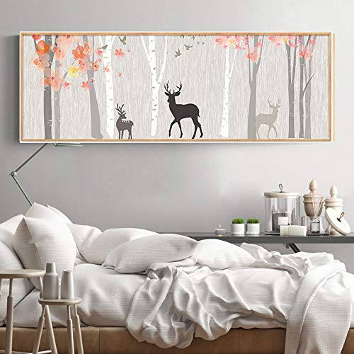 Toile cerf de forêt style scandinave - Impression HD grand format