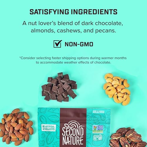 Second Nature Dark Chocolate Medley Trail Mix, 12 oz. Resealable Pouch (Pack of 1) – Certified Gluten-Free Snack Mix – Dark Chocolate and Nut Trail Mix Ideal for Quick Travel Snacks or Lunch Snacks - image 3