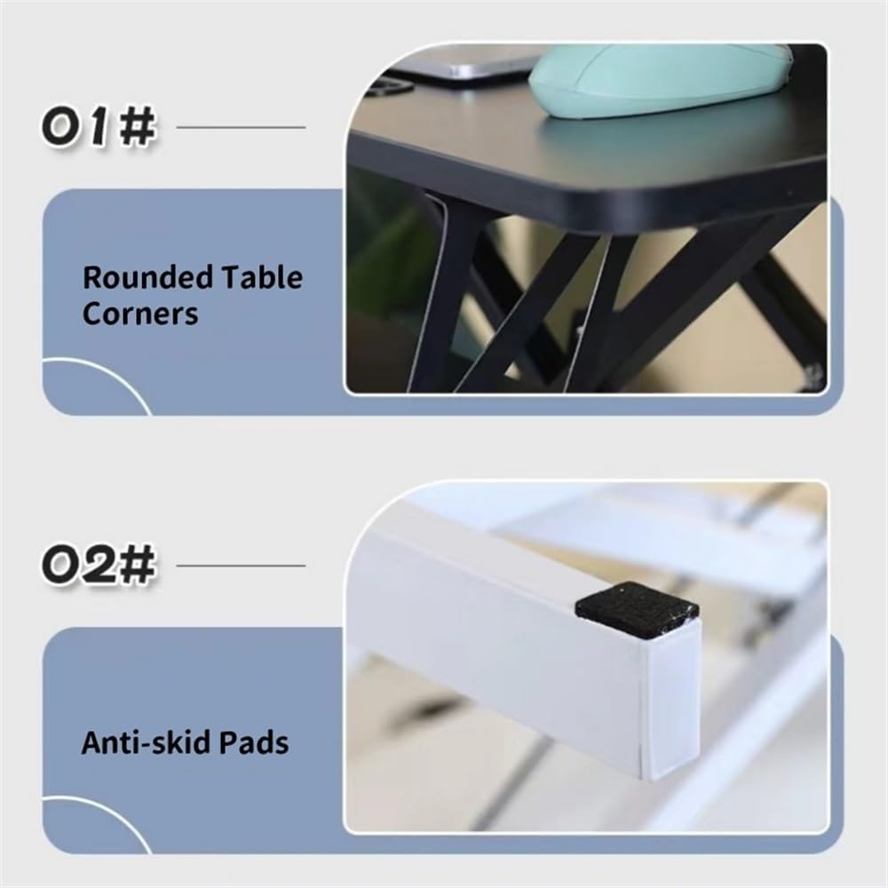 Convertitore per scrivania regolabile in altezza con vassoio per tastiera, supporto regolabile in altezza per laptop e monitor singolo, postazione di lavoro per ufficio domestico (37.4*15.7in)