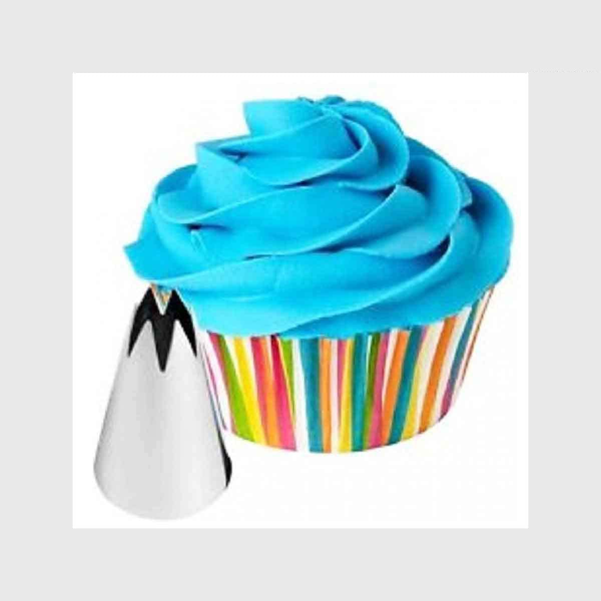 Kosh 6 Star 1M N1 Cake Decorating Icing Nozzle Bag - Stainless Steel Flower Reusable Tip (1 M, Medium) 1