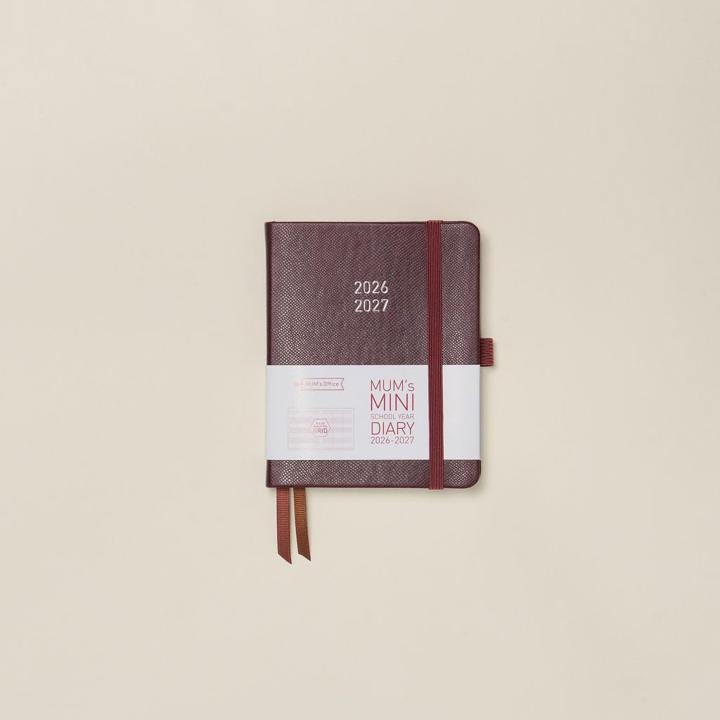 Mum's Mini School Year Diary 2026-27 (Chocolate) - Small 2026-27 Academic Diary - Aug 2026 to Aug 2027 - Week-to-View with 3 Column Grid Layout- organise Your Busy Life.