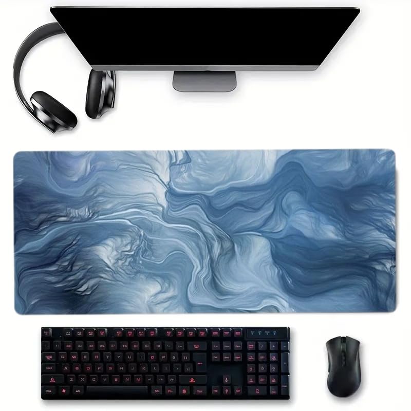 Image of Saco XXL Gaming Mouse Pad for PC - Large Desk Mat 900x400x3mm, Extended Non-Slip Rubber Base, Waterproof Surface, Fluid Design, Big Keyboard Mouse Pad for Office & Home Setup