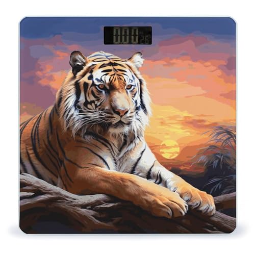 Báscula digital de baño Tiger Colorful Sunset con cinta miniatura 1