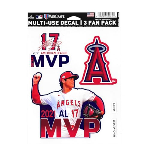 大谷翔平モデル 2021 MVP受賞記念 ステッカー ロサンゼルス エンゼルス MLB PERFECT CUT DECAL 3 PACK WINCRAFT LOS ANGELES ANGELSのサムネイル