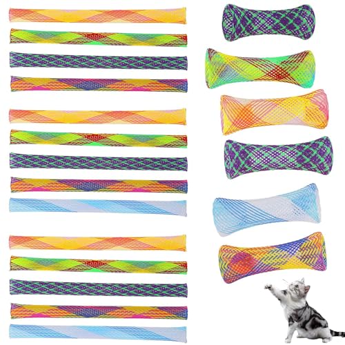20 Pieces Interactive Cat Spring Toys Fun Cat Tube Springs for Indoor Play & Exercise
