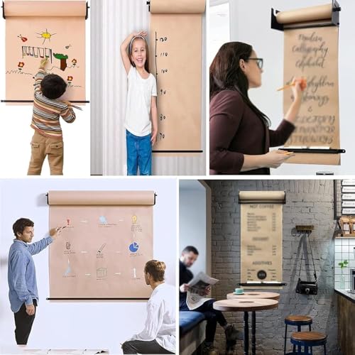 Distributeur de papier à notes mural avec cutter pour listes de tâches, listes d'épicerie, menus et dessin pour enfants
