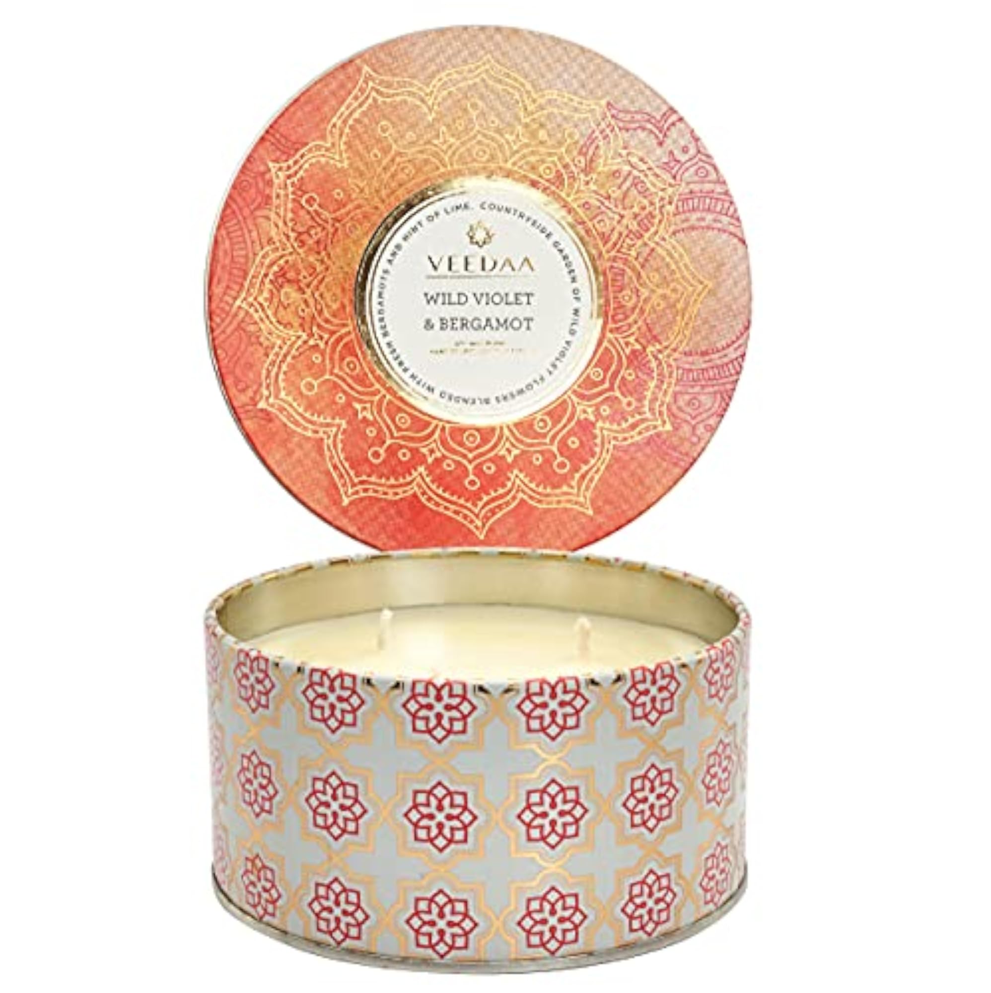 Wild Violet & Bergamot 3 Wick Tin Soy Wax Scented Candle