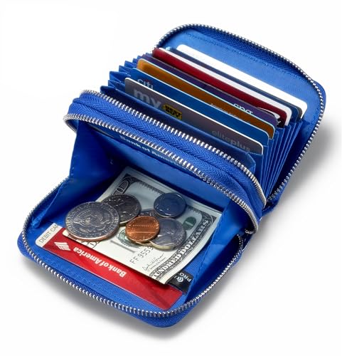 KALMORE Women's Leather RFID Secured Spacious Cute Zipper Card Wallet Small Purse4