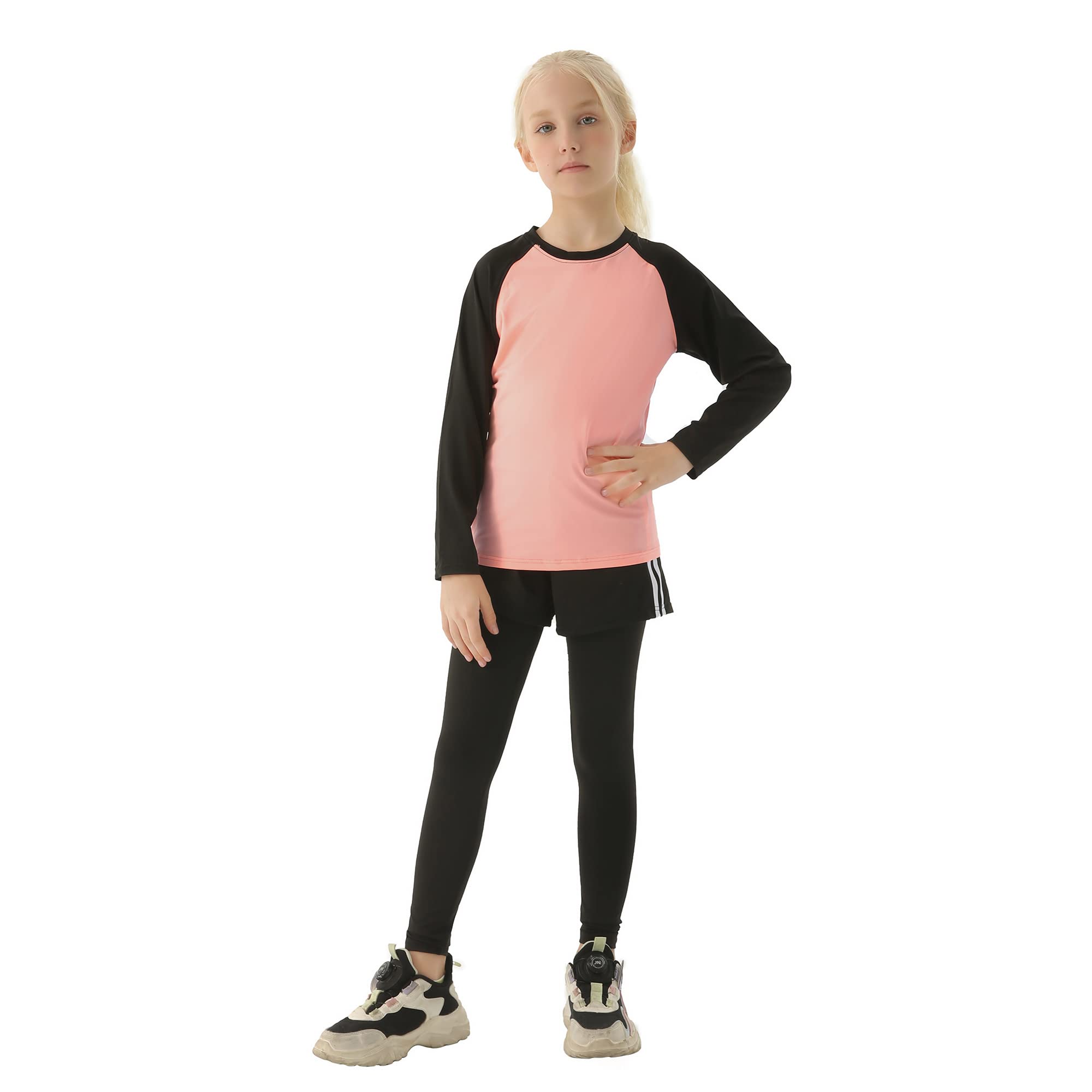 Kinder Mädchen Trainingsanzug 2/3 tlg Sportanzug Jogging Bekleidungsset Freizeitanzug (Shirt + Hose) Training Laufen Fußball Basketball Trikots Yoga