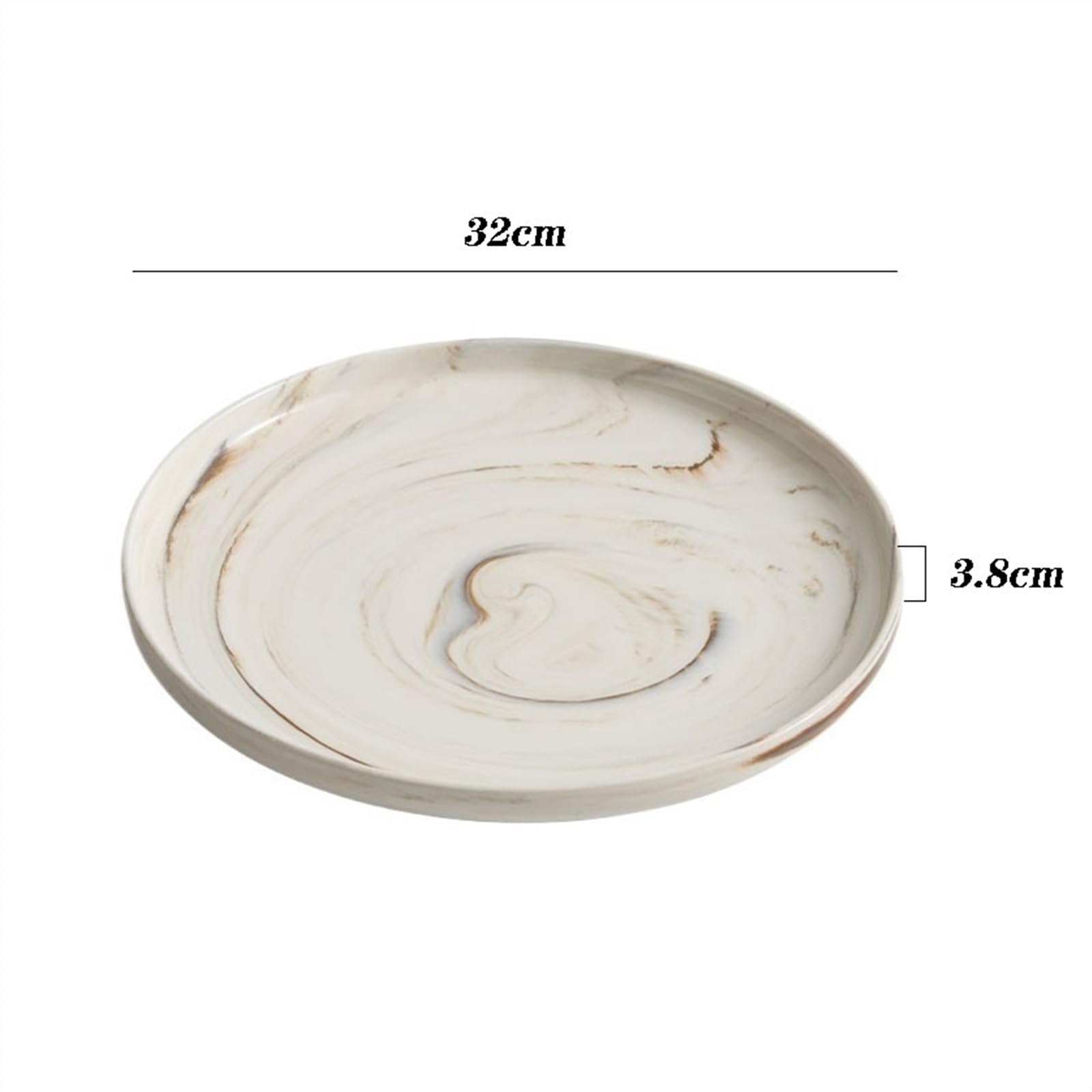 Talerz obiadowy imitacja marmuru talerz obiadowy prosty okrągły talerz ekskluzywny hotel restauracja zastawa stołowa ceramiczne talerze do steków obiadowych (32 cm)