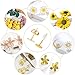 Earring Posts Stainless Steel, Flasoo 1200Pcs Hypoallergenic Earrings Posts and Backs, Gold Flat Pad Ear Ring Studs with Clutch for Earring Making and DIY Stud Earring Supplies