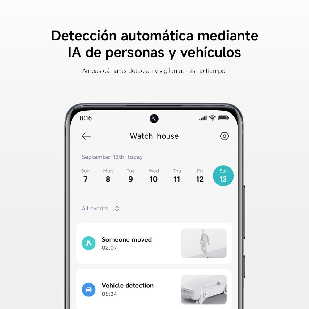 XIAOMI Cámara Exterior CW500 Dual - Calidad de Imagen Ultra HD Doble 2.5K, Detección AI, Wi-Fi 6 de Doble Banda, Chip de Seguridad