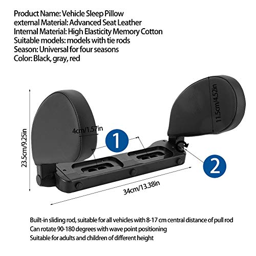 Almohada ajustable para reposacabezas de auto negro miniatura 3