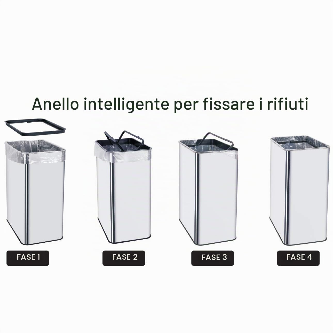 Cestino dei rifiuti automatico 60 L SILVERLAKE