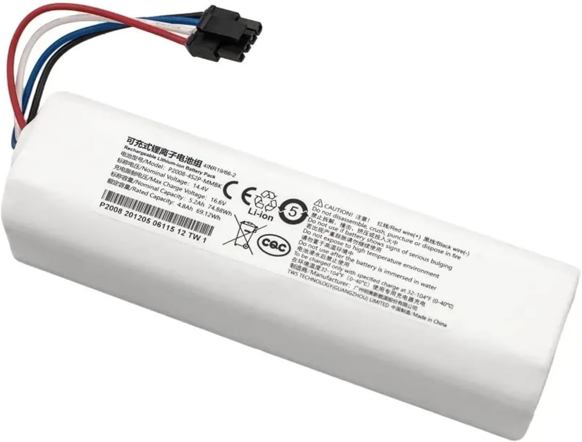 Replacement Lithium-lon Battery P2008-4S2P-MMBK，Compatible For Dreame D10s L10s D9 Pro D10 L10 D10 Plus D9 Max W10 Pro W10 Vacuum Cleaner(5600mAh)