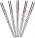 Stainless Steel Chopstick with butterflies and flowers Design, 5 Pairs