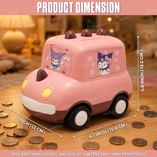 Image of Zest 4 Toyz Piggy Bank for Kids | Modern Money Safe ATM Machine | Car Design with Movable Wheels | Rotating Number Lock System | Cute Money Saving Bank | Gift for Boys & Girls - Assorted