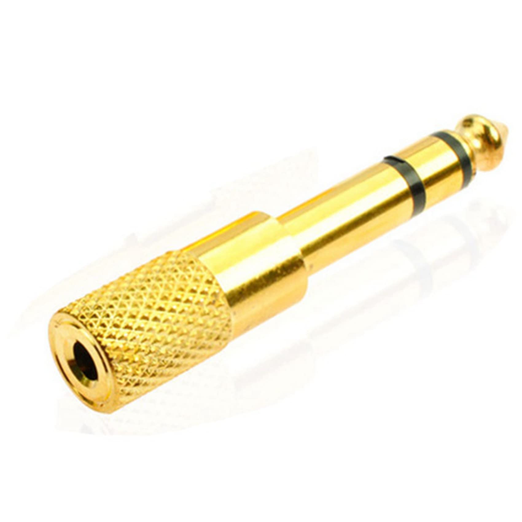 4X Audio Jack Adaptateur Convertisseur Prise Stereo Prise pour Guitares Electriques Miniphone Casque 3.5mm Male 6.5mm Femme Or
