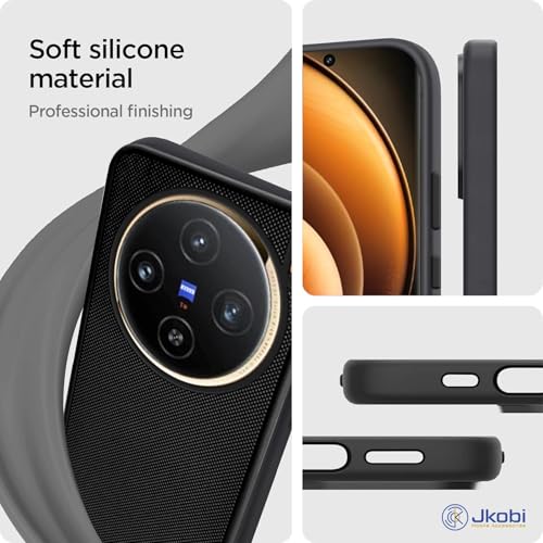 Image of Jkobi Back Cover Case for Vivo X100 5G (Textured Grip Design | Camera Protetion | Slim and Light Weight | Soft Touch and Feel | Black)