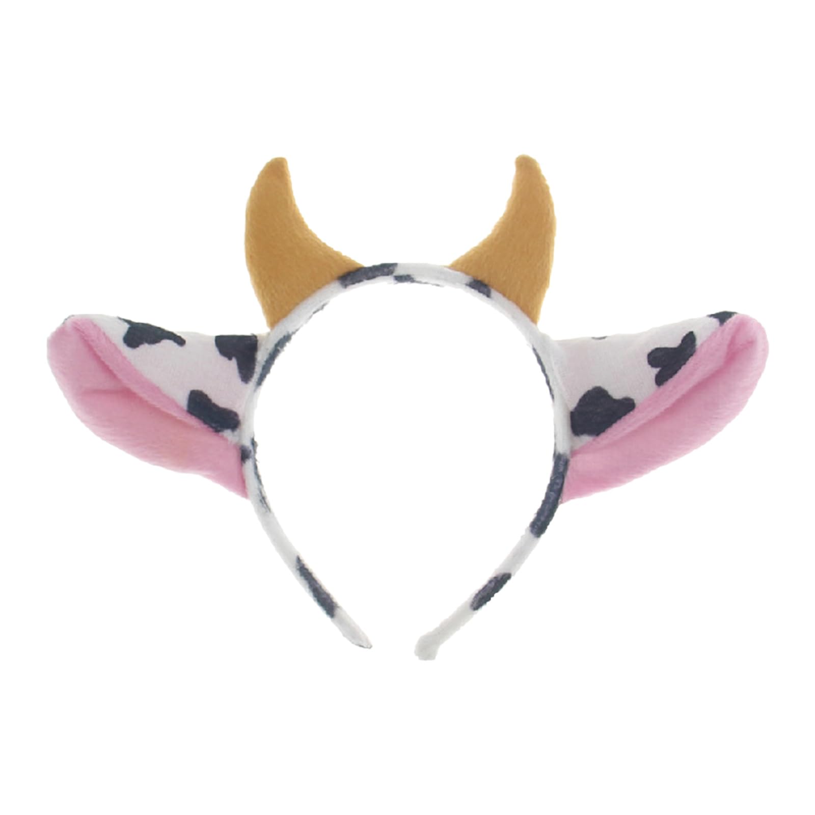Riiichflowshop As Pic Shows Cow Ears Headwear Makeup Washing Headbands With Realistic Cow Horn Fashion Party Hair Hoop For