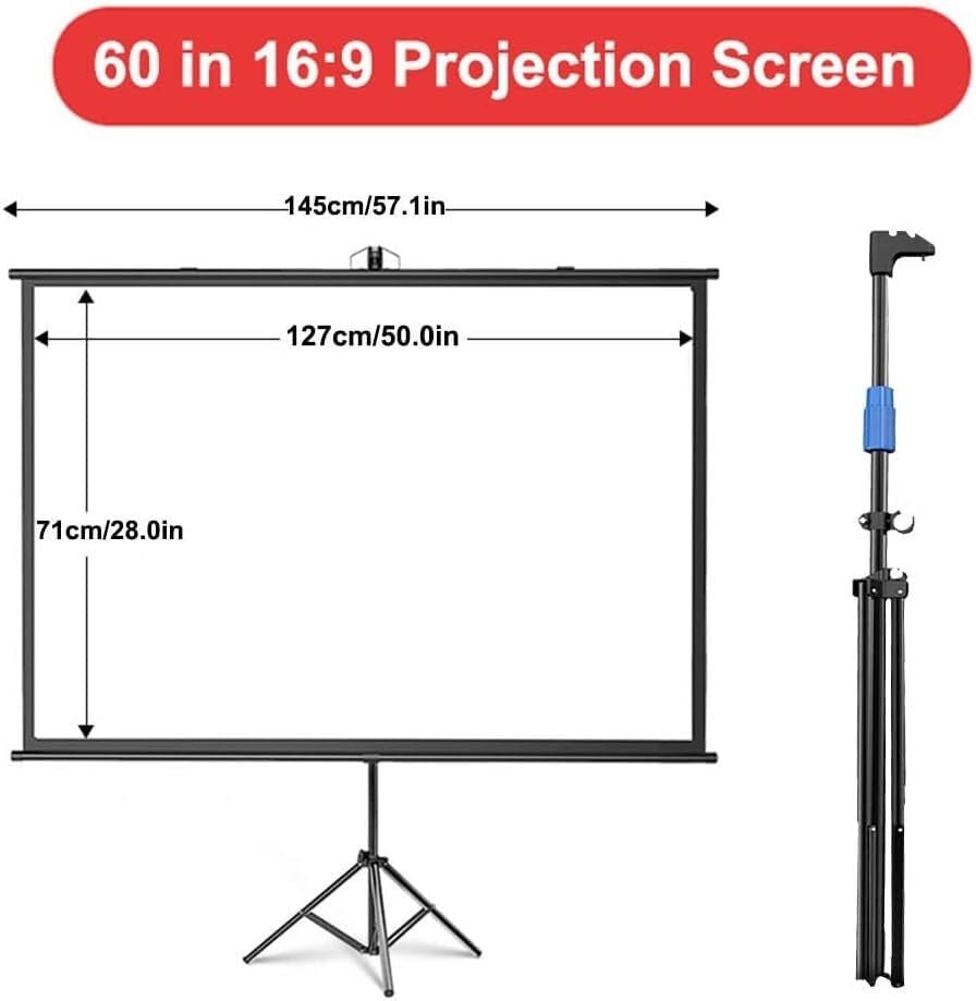 Pantalla de proyección manual 60 pulgadas 16:9 con tripié miniatura 5