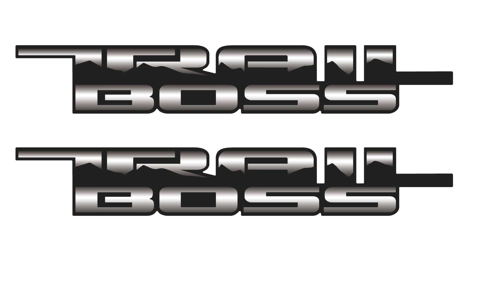 Chevy Silverado Silver/Black Trail Boss Bedside Decals 2019-2026 Set of 2 GM Licensed