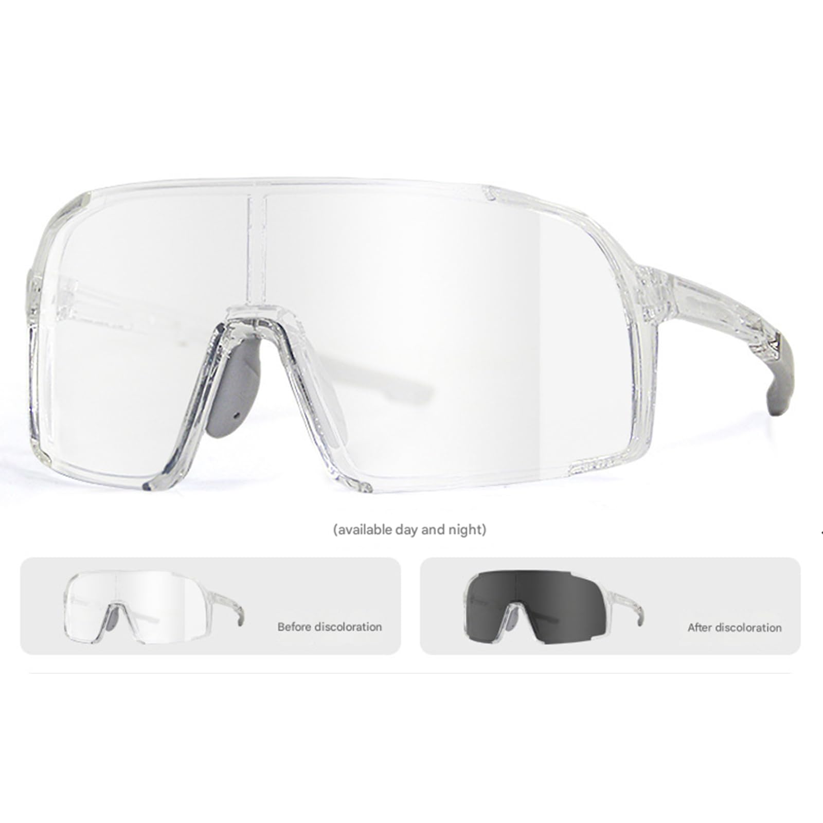 Allwetter Sportbrille, klare Gläser, schlagfester Rahmen für Langstreckenradfahren und Pendeln, Fahrradbrillen und Schutzbrillen