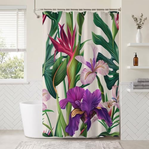 Rideau de douche 130x170cm Iris en polyester imperméable - 2