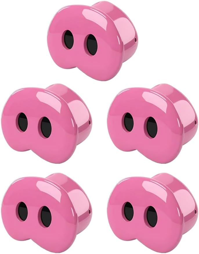 Pig Nose for Snort Funny Game, The Oinkcredible You Laugh You Lose Party Game, Pig Snouts Refill (5)