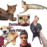 FETNHU Customized Ugly Pet Pillows, DIY Abstract Personalized Custom Pet Pillow, Funny Cute Custom Cat Dog Pillow-No White Edges, Custom Stuffed Animals of Your Pet, Funny Gifts for Friends