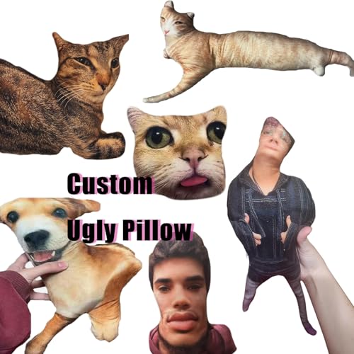 FETNHU Customized Ugly Pet Pillow - DIY Abstract Personalized Funny Cute Cat Dog Pillow - No White...