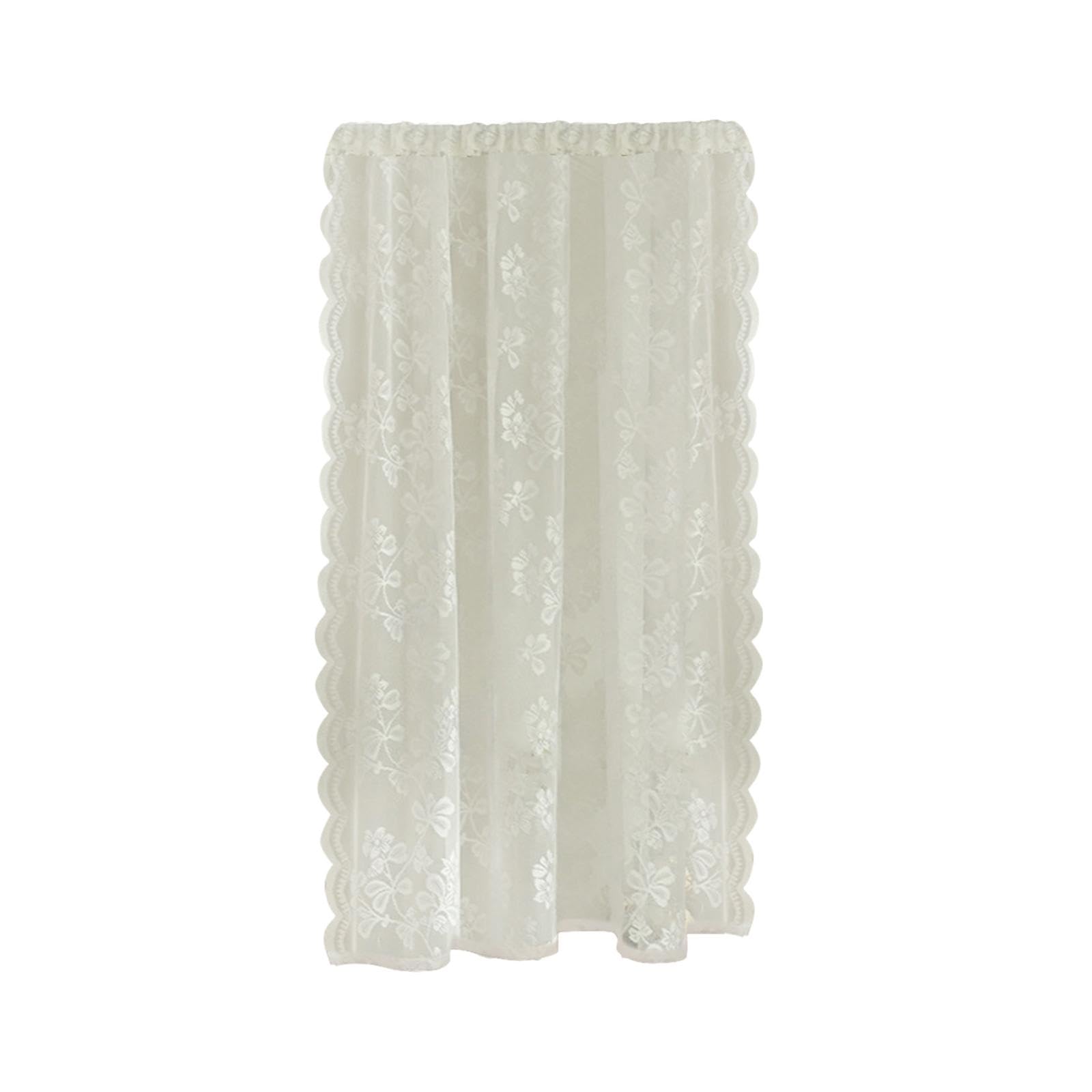 Lace Floral Curtain Farmhosue Breathable Voile Window Drape for Balcony Yard 100x200cm-image-12