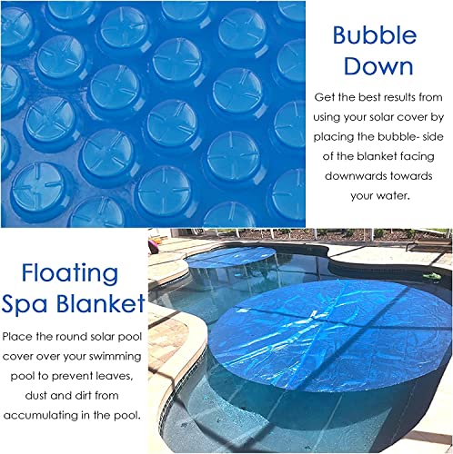 Cobertor inflable redondo para piscina 9ft azul miniatura 2