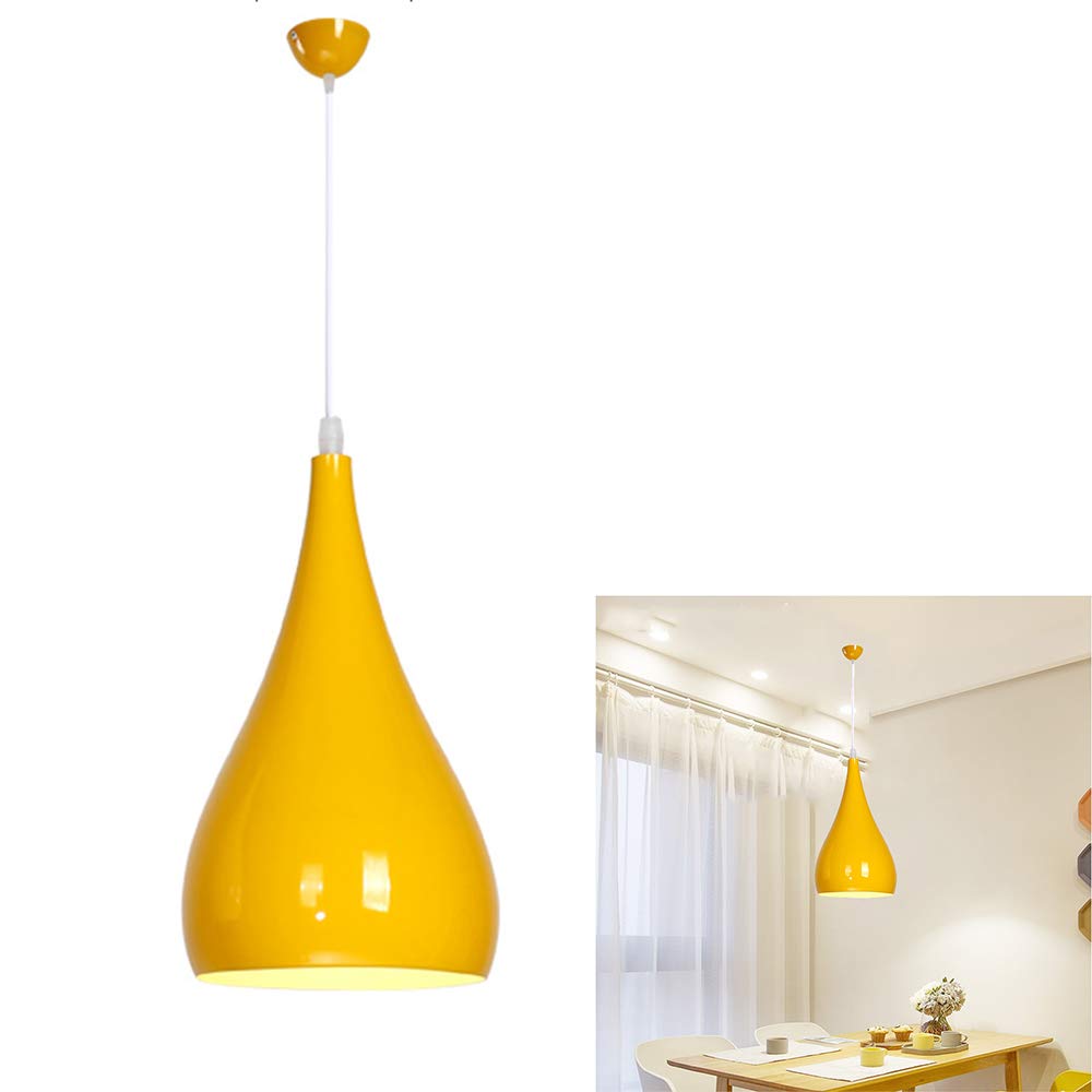 modern Pendant Light E27 Base Metal Hanging Lighting yellow Lampshade Ceiling Light Aluminum Retro for Restaurant Dining Room Living Room Bedroom kitchen bathroom hallway corridor Hotel Cafe bar