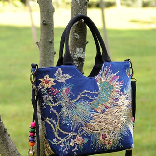 Chinese Embroidered Handbag with Removable Strap Elegant Tote Bag for Women Girls Evening Dating Travelling Shopping2
