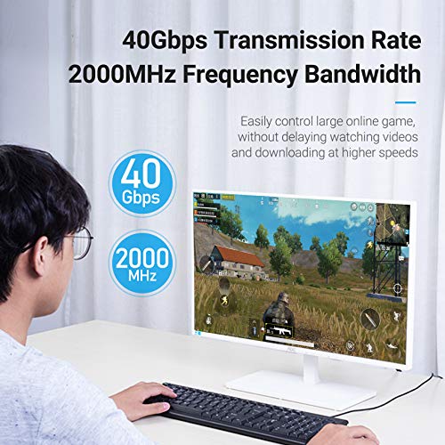 Cabo Ethernet CAT8 de 4,5 m, cabo LAN de ventilação, cabo de Internet FTP/STP plano (cabo CAT8) com
