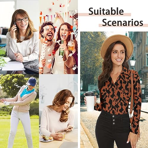 Image of Soneven Womens Golf Polo Shirts 3 /4 Long Sleeve V Neck Button Down Shirts Business Causal Work Blouses Tops