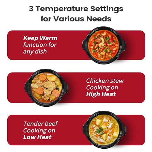 Koocsmallslowcooker2quartfreelinersincludedforeasycleanupupgradedceramicpotadjustabletempnutrientlossreductionstainlesssteelredround Urban Country Home Decor Kooc small slow cooker 2 quart free liners included for easy clean up upgraded ceramic pot adjustable temp nutrient loss reduction stainless steel red round urban country home decor