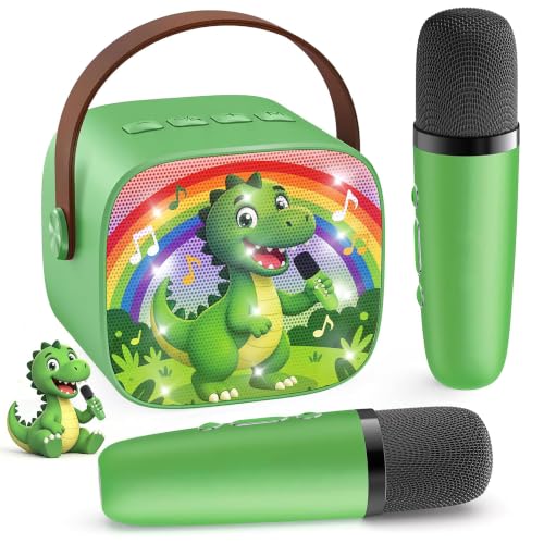 Image of YLL Karaoke Machine for Kids, Portable Mini Speaker with 2 Wireless Microphones, Kids Toy Gifts for Boys Ages 3, 4, 5, 6, 7, 8, 9, 10+ Years Old, 4-12th Birthday Singing Home Family Party