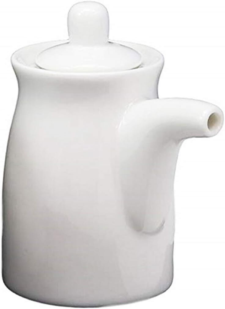 Happy Sales White Ceramic Sauce Dispenser RND