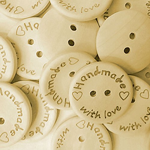 Akak Store 100 Piece Per Pack 25Mm 2 Holes With Love Hearts Wood Buttons Sewing Scrapbooking Round Handmade Buttons Diy Decor Craft #TOP1