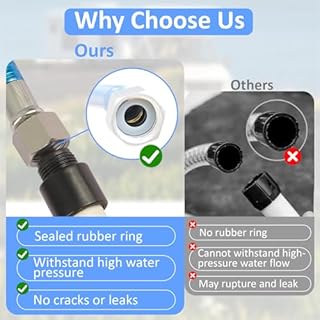 RV Black Tank Cleaning Wand, Cleaner Wand Black Tank Cleaner 304 Stainless Steel Build with Sealing Ring Flexible Hose High-Pressure Clog Remover for RV Cleaning