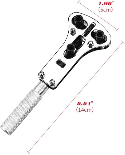 Miniatura 7 de Kit de reparación profesional de relojes, abridor de caja trasera de reloj ajustable con juegos de destornilladores de precisión 5 en 1, llave de 3
