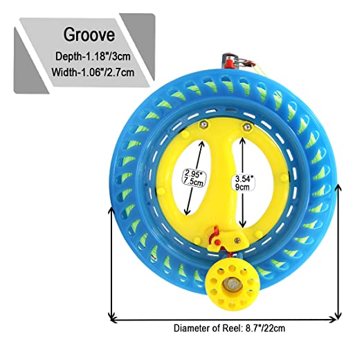 9Km Dwlife Kite String Reel Winder 8.7Inch(Dia) With 120Lbs 500Ft/150M Dacron Line Professional Lockable Smooth Rotation Outdoor Beach Tool For Single Line Kite Flying Accessories For Kids Adults #TOP3