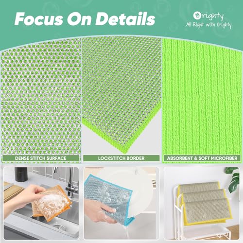 Orighty 12 Piece Improved, Double-Layered, Scratch-Resistant Wire Dish Cleaning Towels, Multi-Purpose Wire Dish Towel, Reusable Steel Scrubber for Kitchen, High-Performance Dish Towel for - Image 4