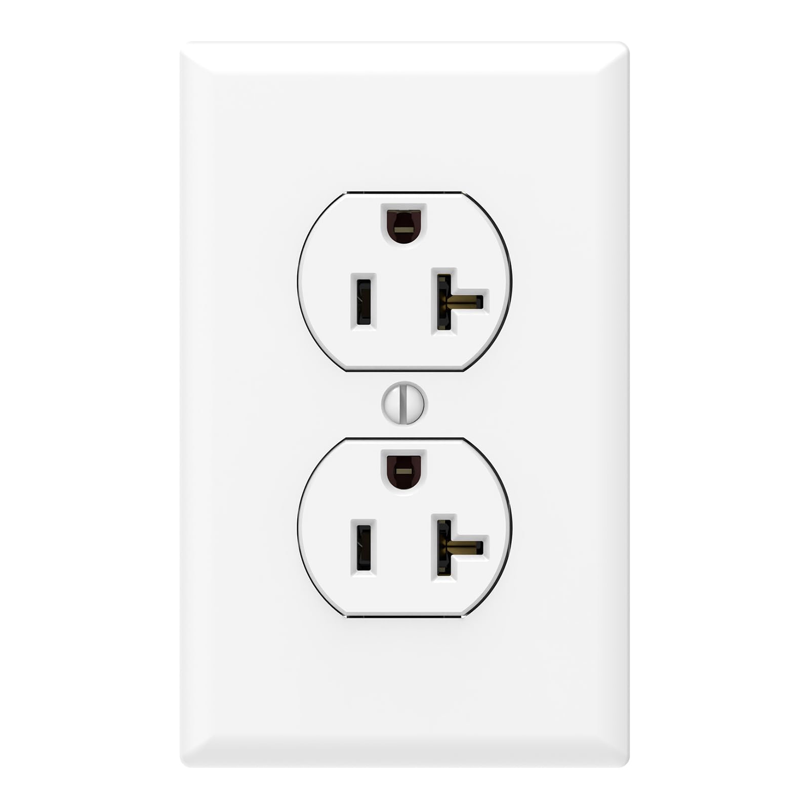 ThunderWay Duplex Electrical Receptacle Outlets with Wall Plate, 20Amp 125V Heavy-Duty Wall Outlet, Non-Tamper-Resistant, Self-Grounding, 5-20R, 2-