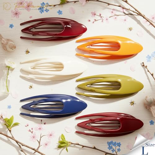 Pinzas grandes planas para cabello paquete de 6 unidades miniatura 4