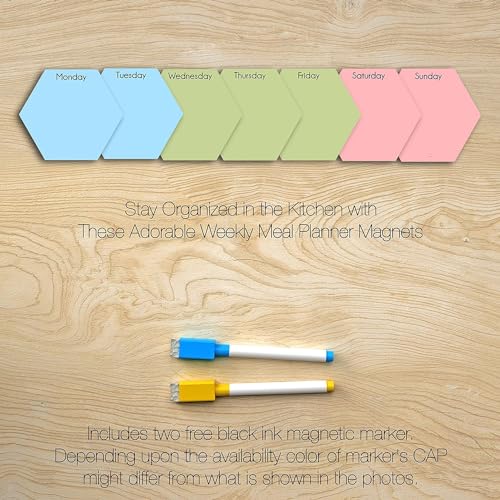 Image of Zesta Vinyl Magnetic Planner for Fridge | Cute Weekly Planner /Meal Planner with Marker | Rewritable Magnetic White Board for Fridge (Harry Potter 11X11 Inches) (Hexagon)