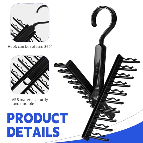 2 Stück Krawattenhalter, Verstellbarer Krawattenbügel mit Rutschfestem Clip Krawatten Aufbewahrung 360° Drehbar Tie Belt Rack Organizer für Krawatten Gürtel Schals Seidenschals