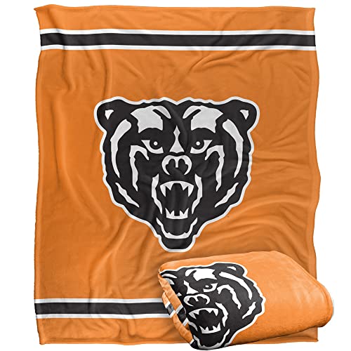 Mercer University Bears Blanket, 50"X60", Primary Logo Stripes, Silky Touch Super Soft Throw